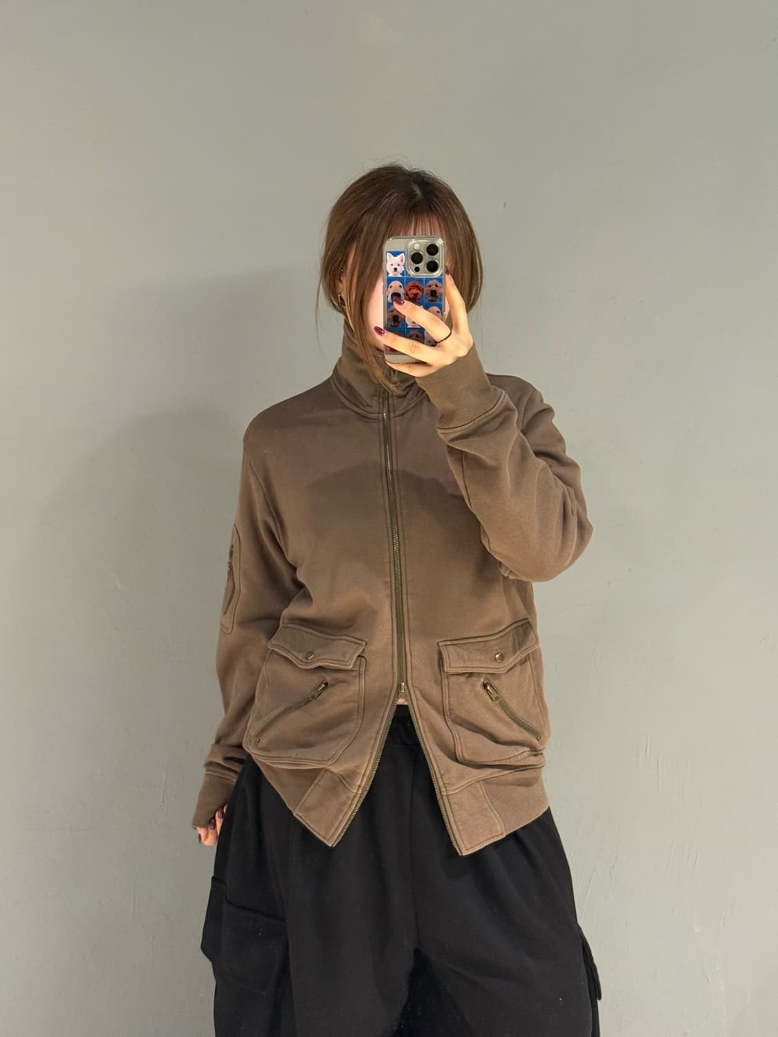 zipper pocket detail 2-way zip-up 상품이미지1