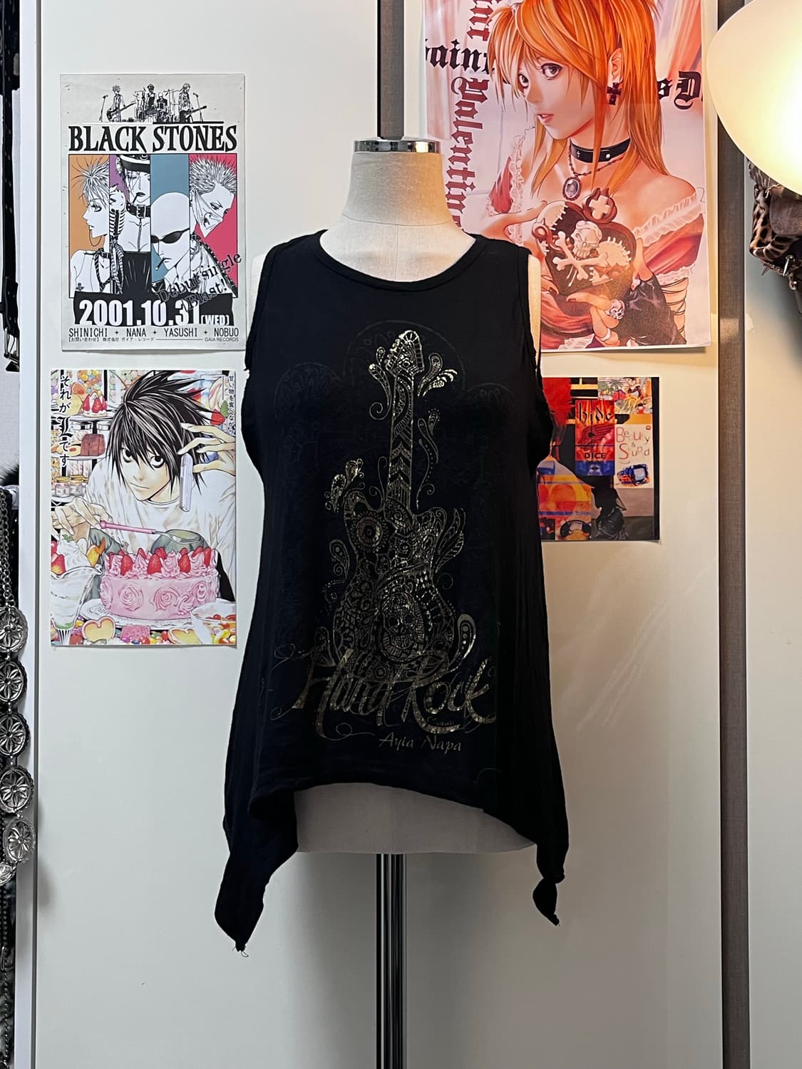 y2k 프린팅 그런지 슬리브리스 상품이미지1