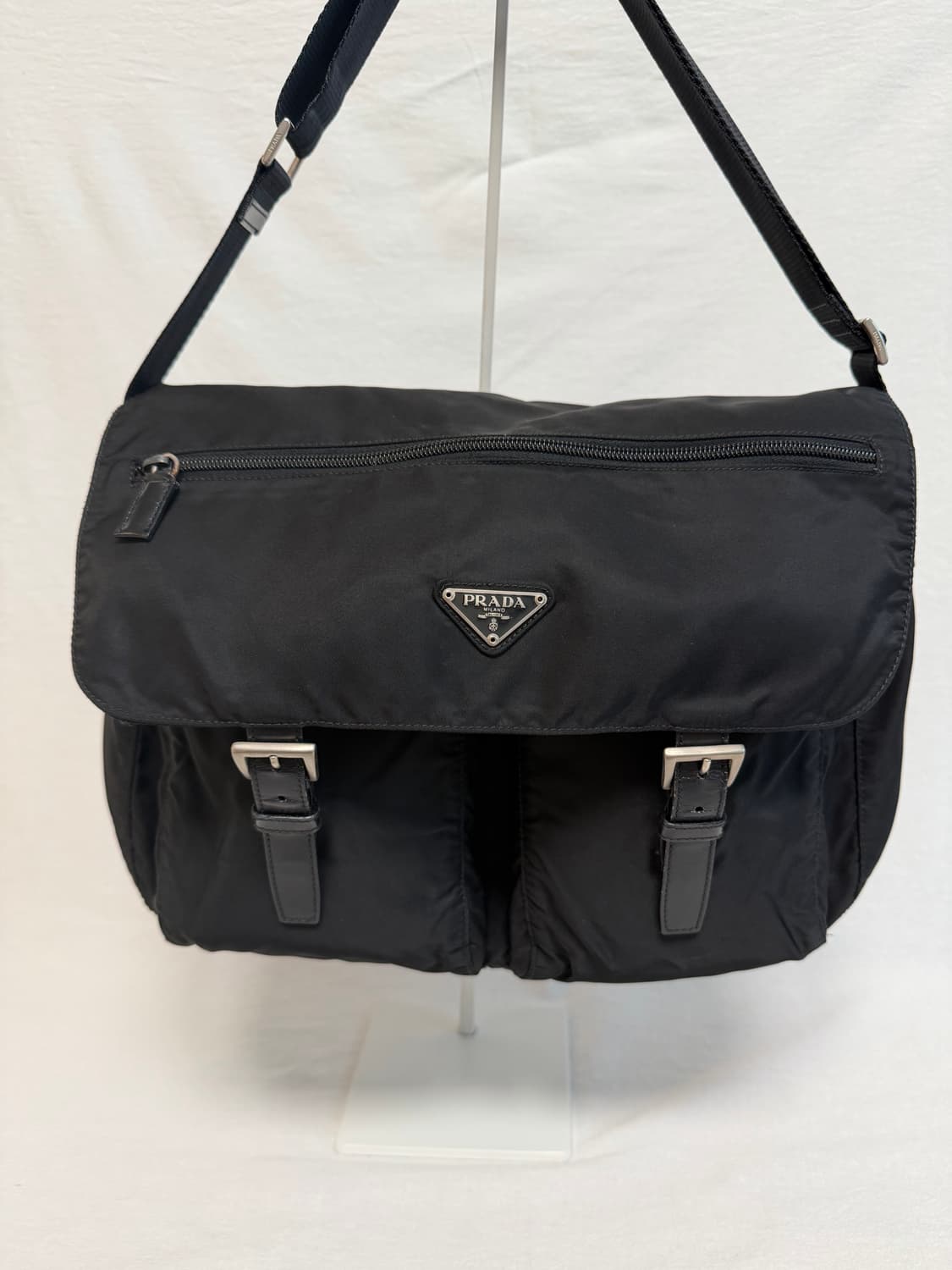 정품 프라다 포코노 나일론 투포켓 블랙 크로스백 메신저백 숄더백 상품이미지4