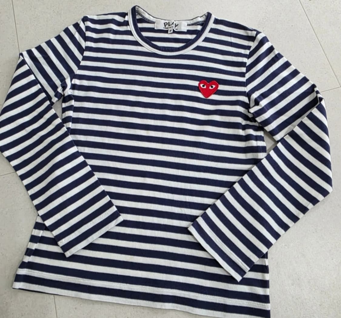 (급처) 꼼데가르송 PLAY 스트라이프 긴팔티 M 상품이미지1