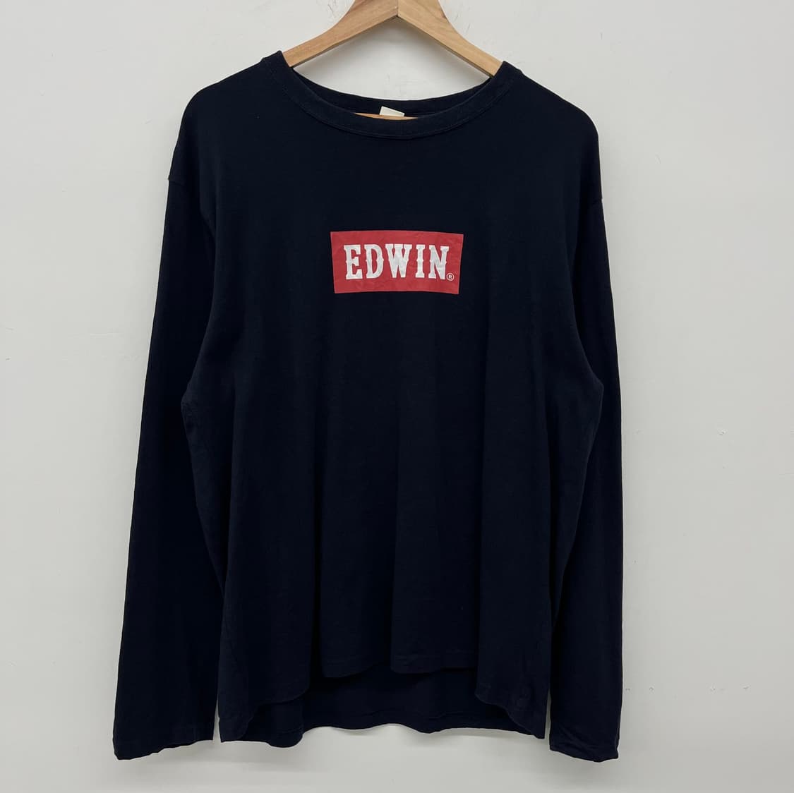 EDWIN 에드윈 박스로고 긴팔티셔츠 블랙  남L 상품이미지2