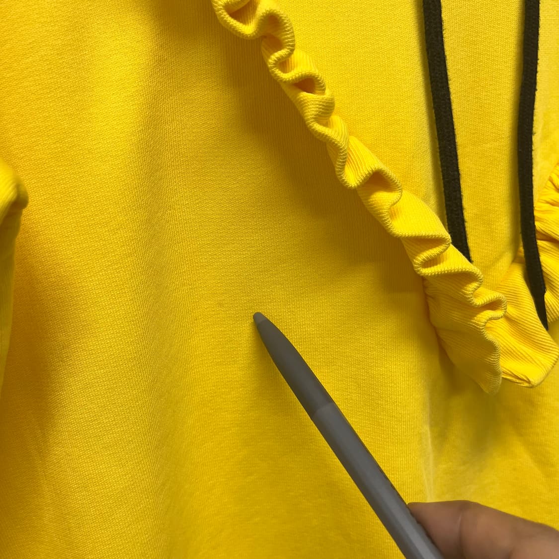 MSGM 러플 후드 맨투맨 티셔츠 노랑 S 상품이미지9