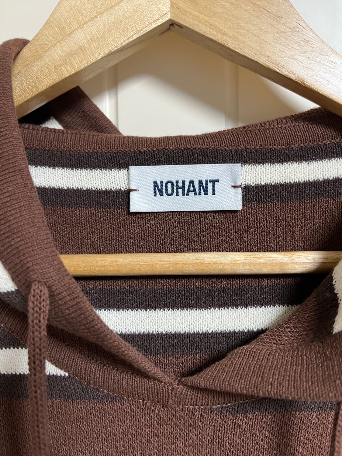 노앙 MULTI STRIPE KNIT HOODIE BROWN 상품이미지3