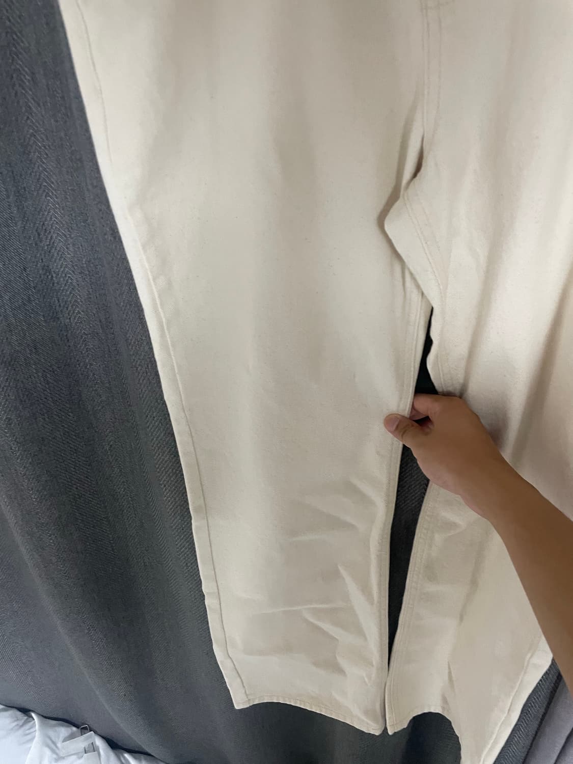 오더아카이브 ODPL 와이드 데님 핏 네츄럴 크림진 상품이미지3