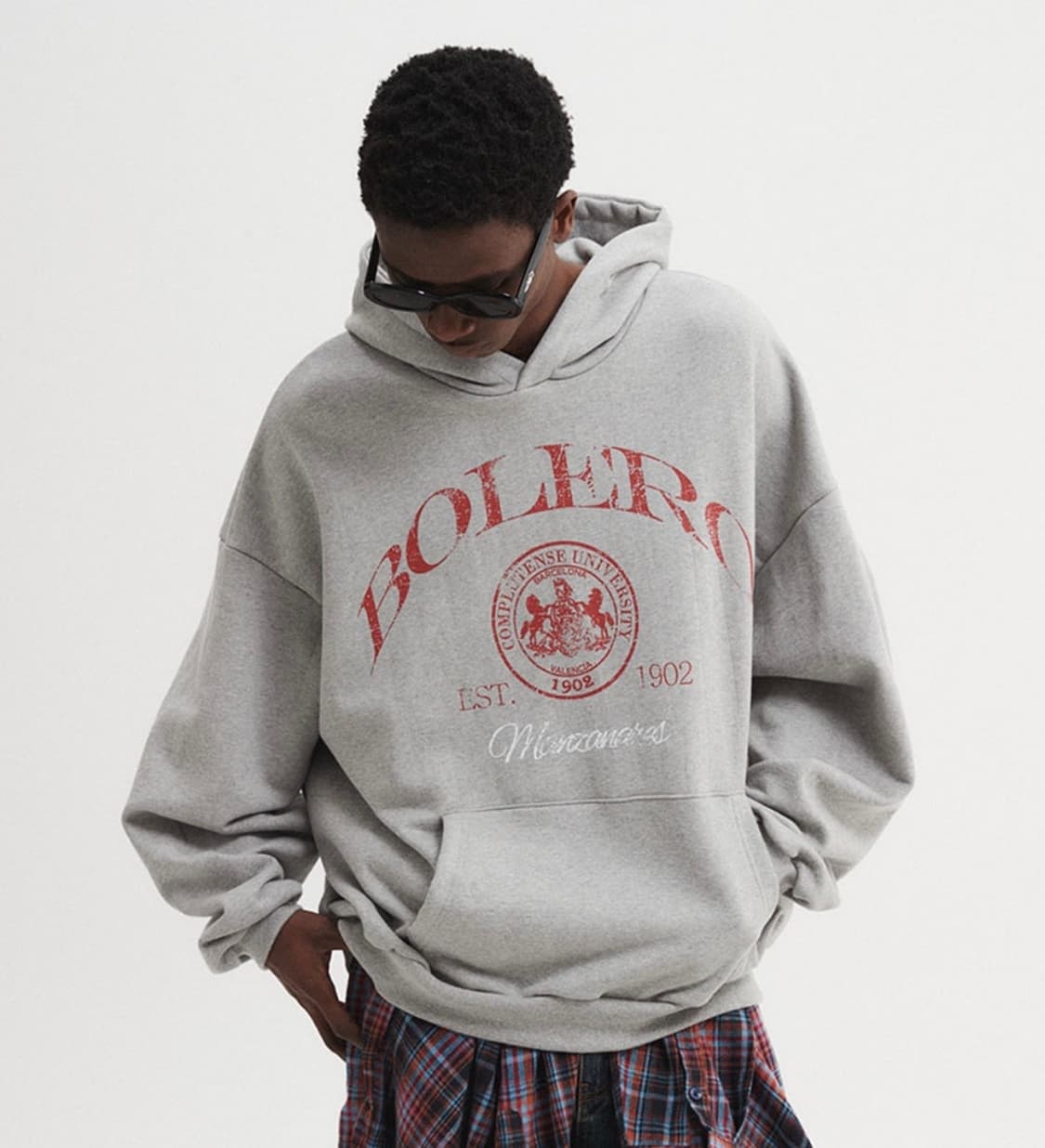 dnsr 오버핏 볼레로 후드티 그레이 상품이미지1