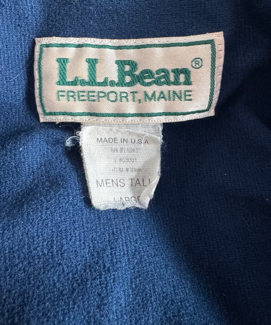 [L] 90s 엘엘빈 ll bean 집업 해링턴 자켓 블루 상품이미지3
