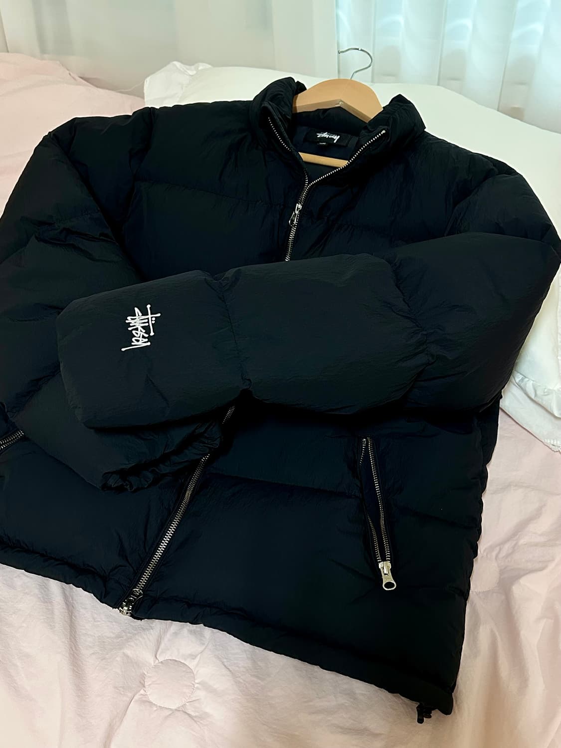 스투시 다운 퍼퍼 나일론 블랙 m 사이즈 상품이미지3