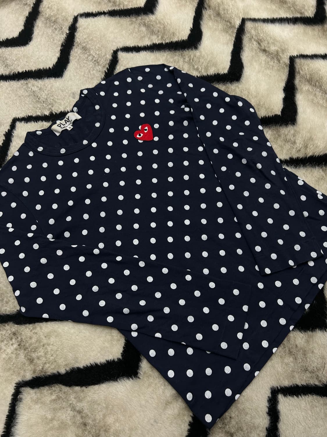 [S]꼼데가르송 도트 긴팔/네이비/AZ-T164 상품이미지3