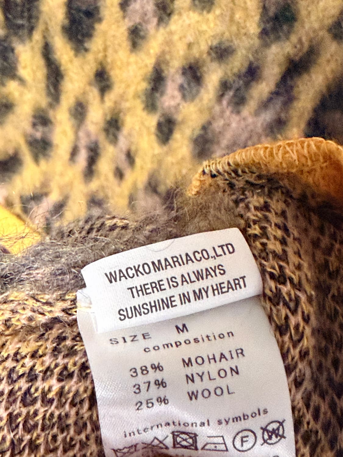 와코마리아 레오파드 모헤어가디건 옐로우 M 상품이미지4