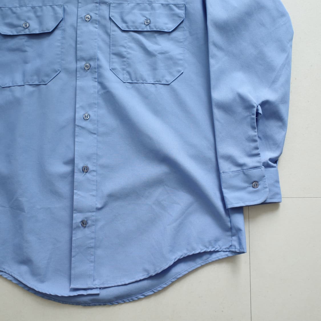 90s 랭글러 레드캡 MADE IN USA 워크셔츠 블루 100 상품이미지3
