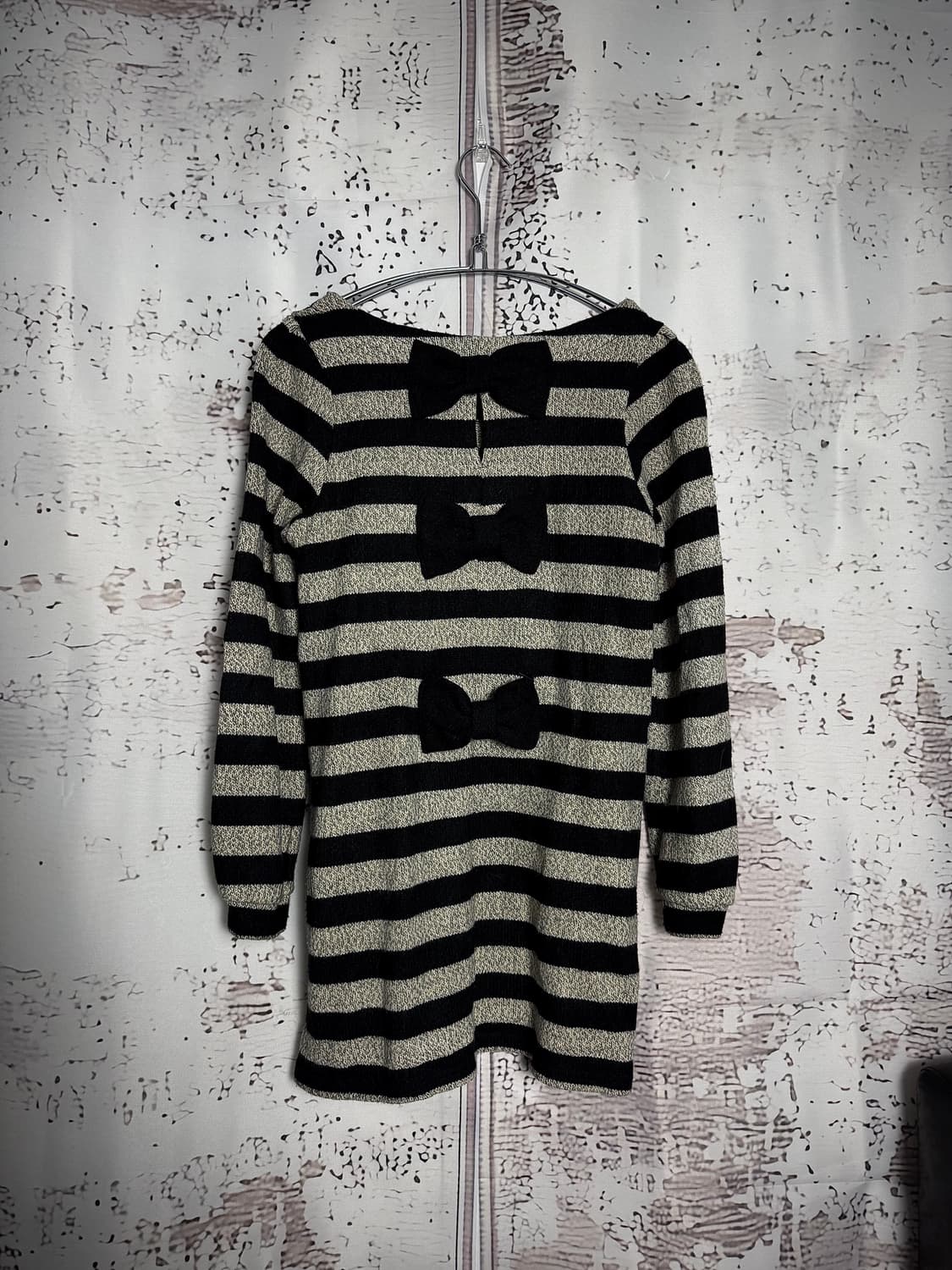 Back Ribbon Stripe Knit Top 상품이미지2