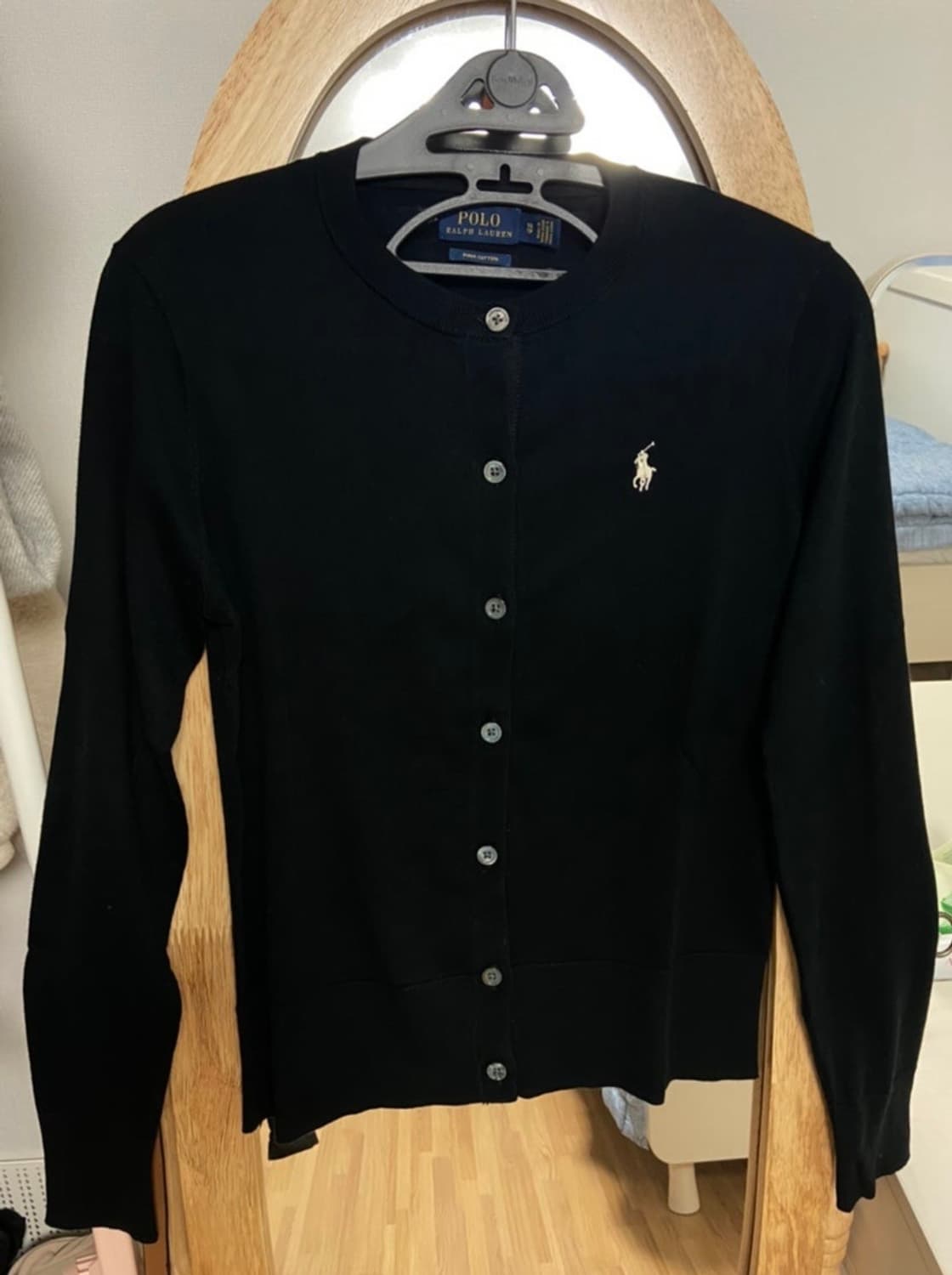 폴로 피마코튼 가디건 블랙 상품이미지1