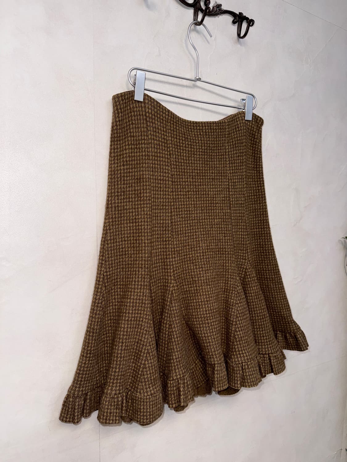 Ralph Lauren brown wool ruffle pleats sk 상품이미지2