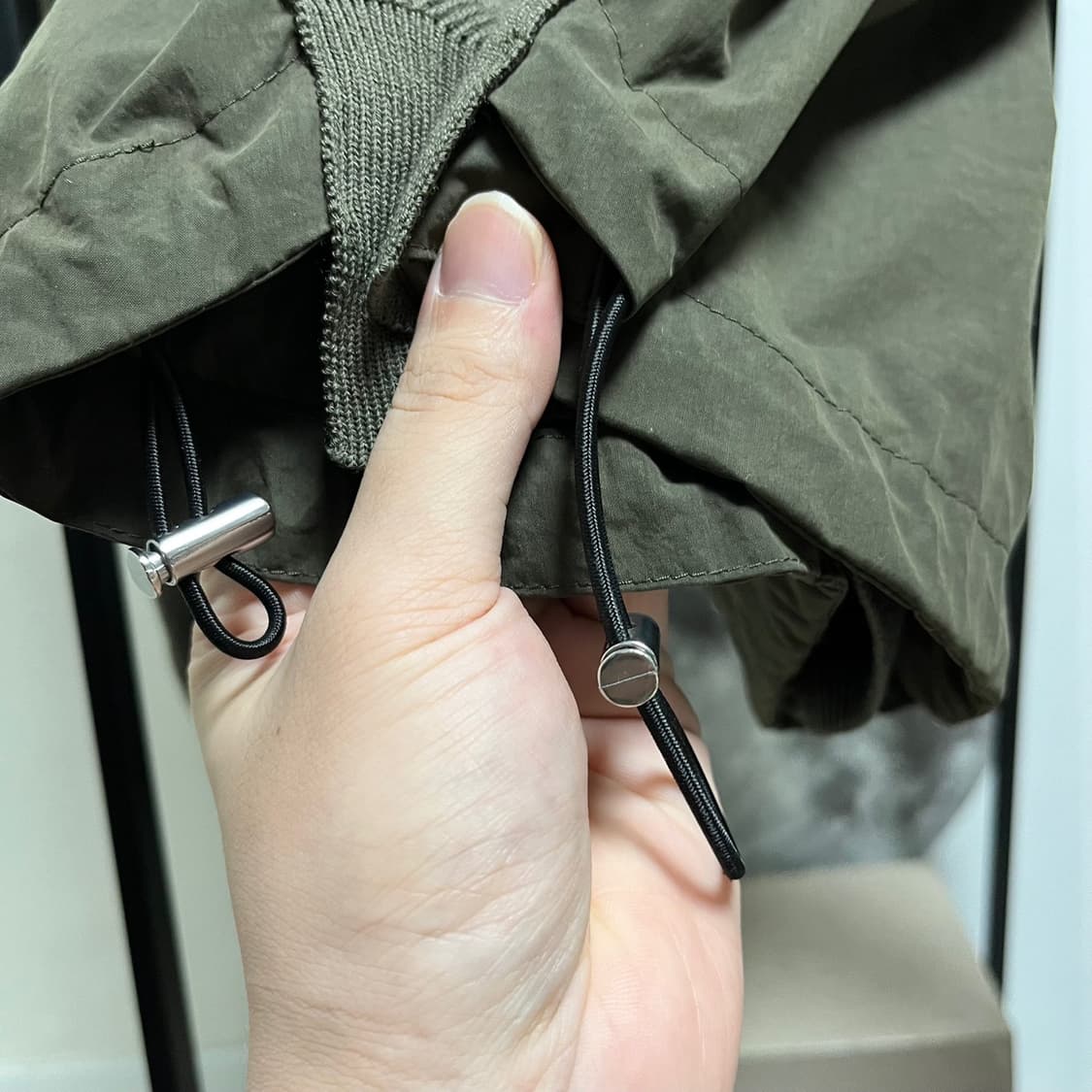  정품 M) 준지 올리브 그린 카키 나일론 가디건 상품이미지5