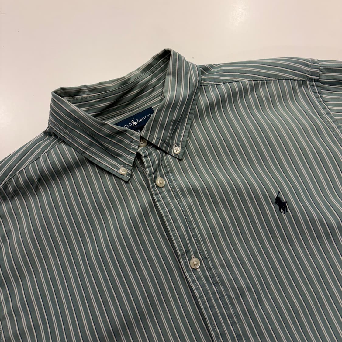 [XL] 폴로 랄프로렌 스트라이프 셔츠 그린 C644 상품이미지3