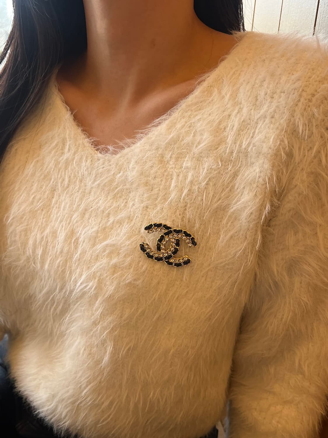 샤넬 정품 업사이클링 cc로고 레더 브로치 상품이미지6