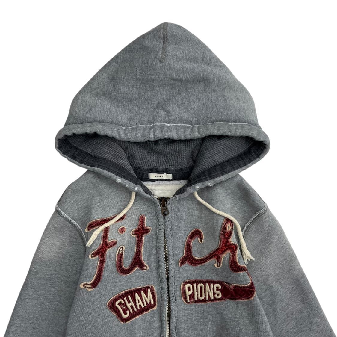 아베크롬비 와인 센터로고 그레이 후드집업 M 상품이미지5