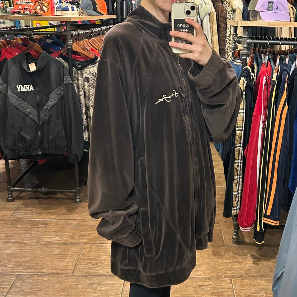 [HI] VTG 벨벳 집업 브라운  상품이미지3