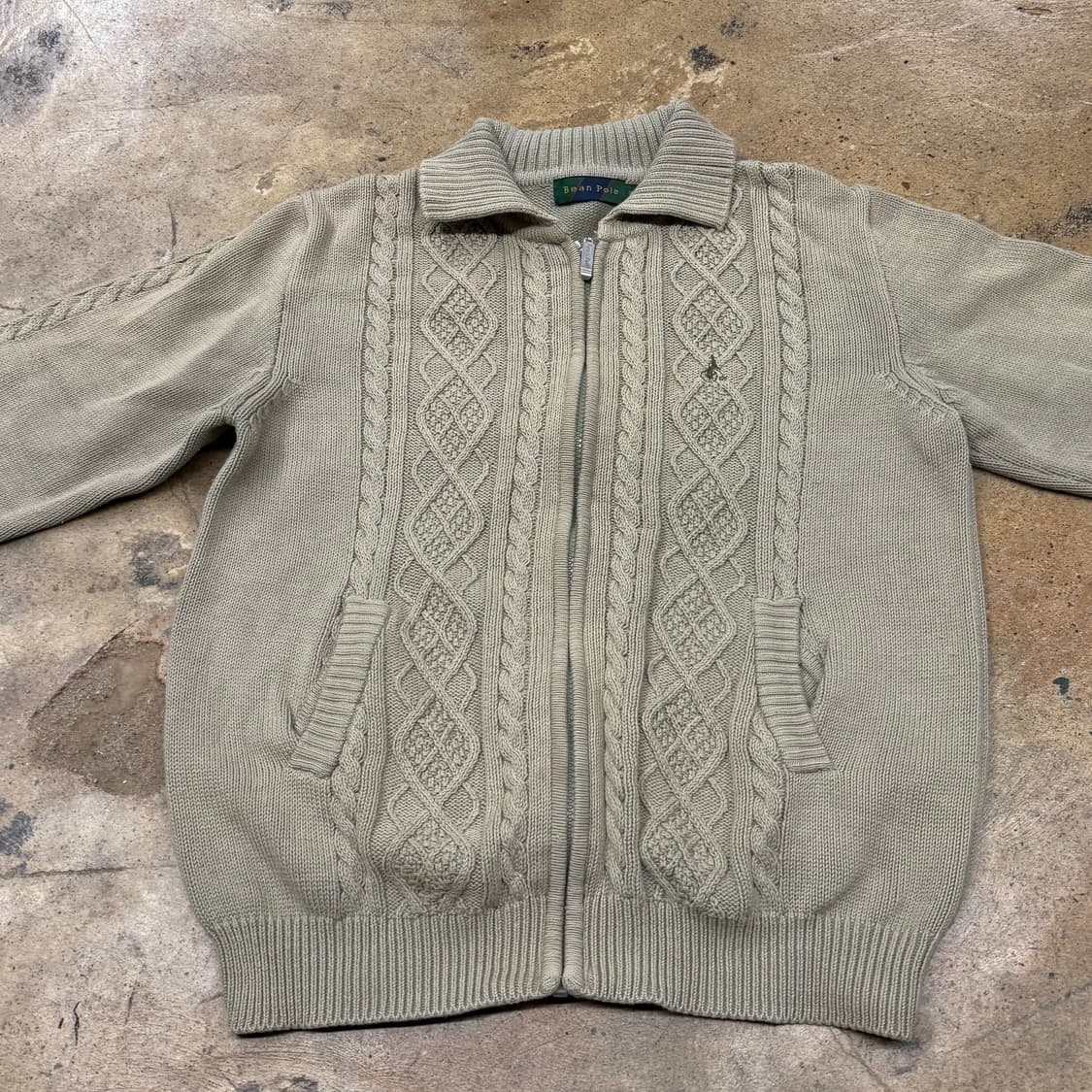 빈폴 베이지 카키 니트 가디건 95 상품이미지3