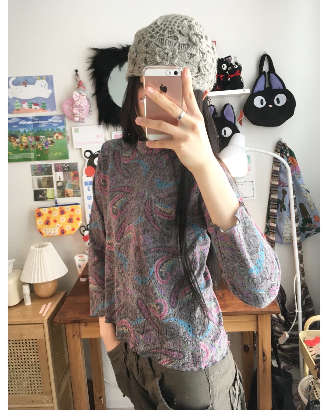 vintage paisley long sleeve purple 상품이미지4