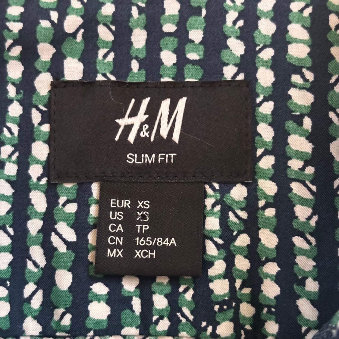 H&M 슬림핏 XS 슬렌더 셔츠 화려한 패턴 HM 상품이미지8