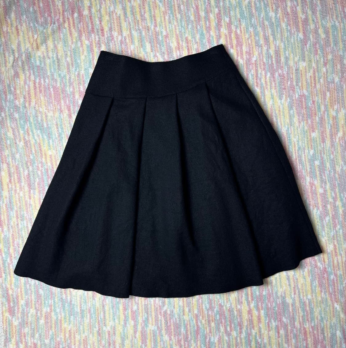 블랙 울 미디 스커트 상품이미지8