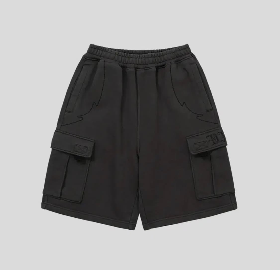 웰빙익스프레스 바지 Embroidered Cargo Shorts Grey 상품이미지1