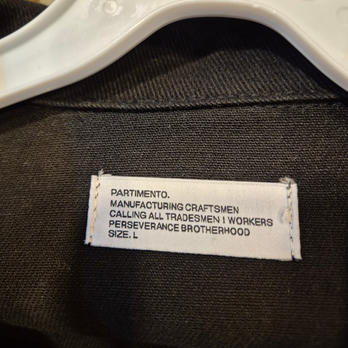 L(착샷잇음) 블랙 면 트러커자켓  상품이미지5