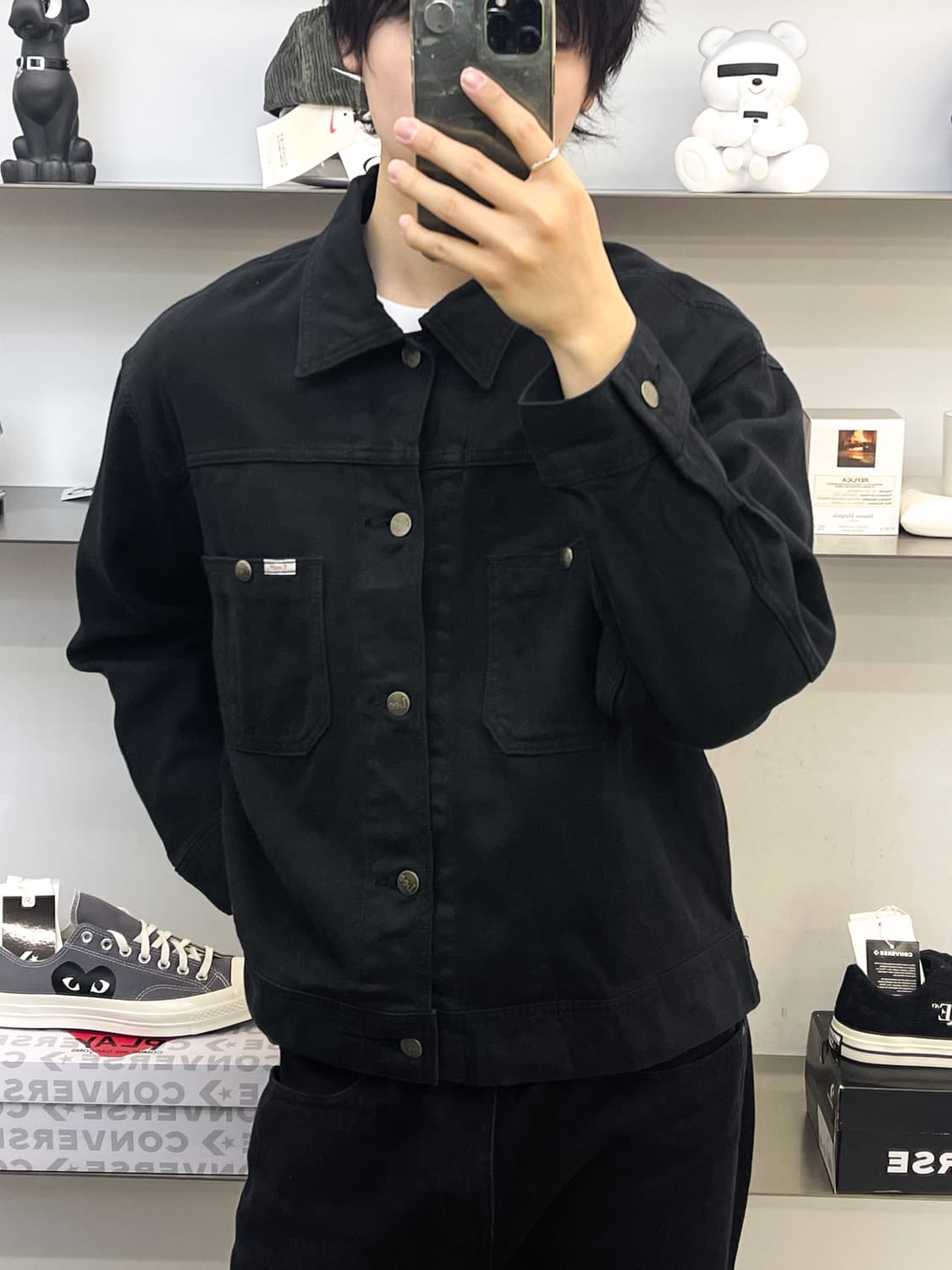 리 블랙 트러커 자켓 상품이미지1