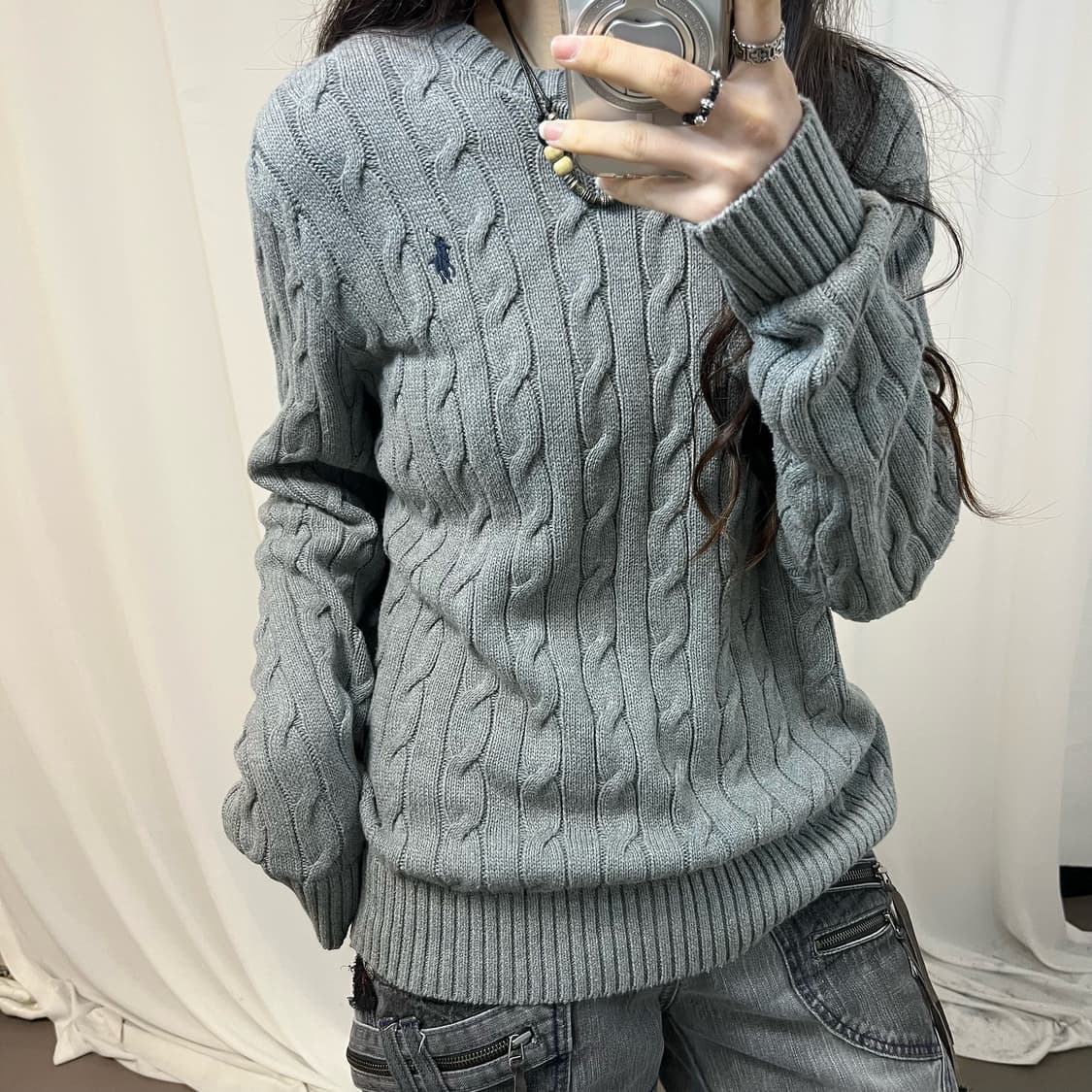Polo Grey Cable Knit  ⋆ S size 상품이미지3