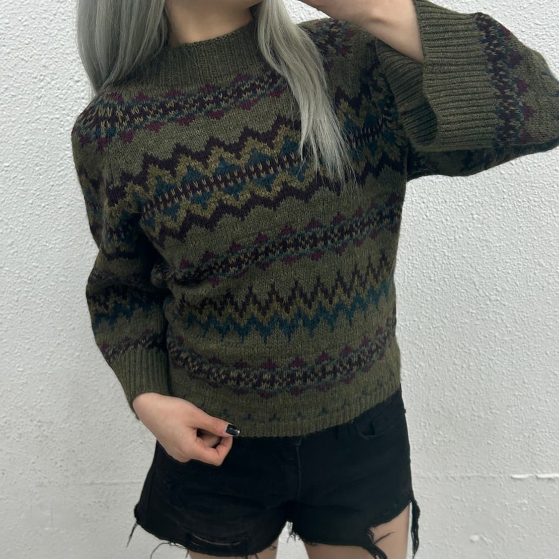 폴로 랄프로렌 에스닉패턴 카키 니트 S 상품이미지2