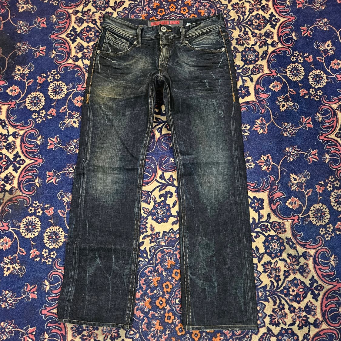 버커루 빈티지 y2k 워시드 가죽 포켓패치 데님 청바지 32 상품이미지4