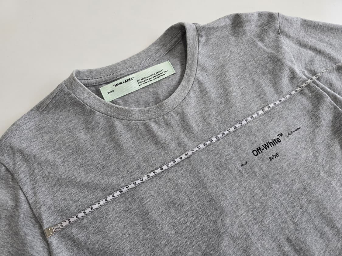 오프화이트 18-19 fw 옐로우 에로우 반팔 티셔츠 그레이 L 상품이미지8