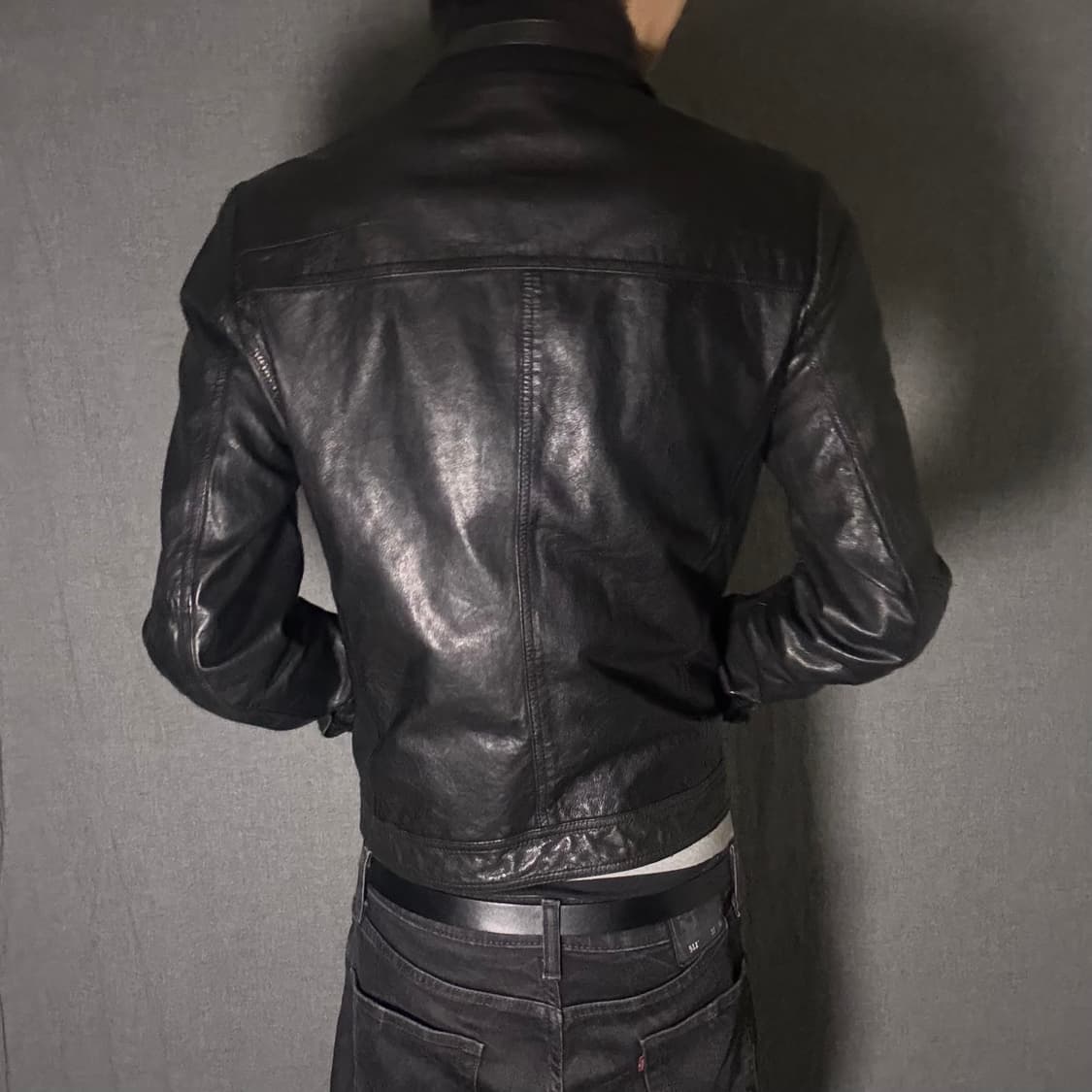 Goat skin pocket leather jacket 상품이미지7