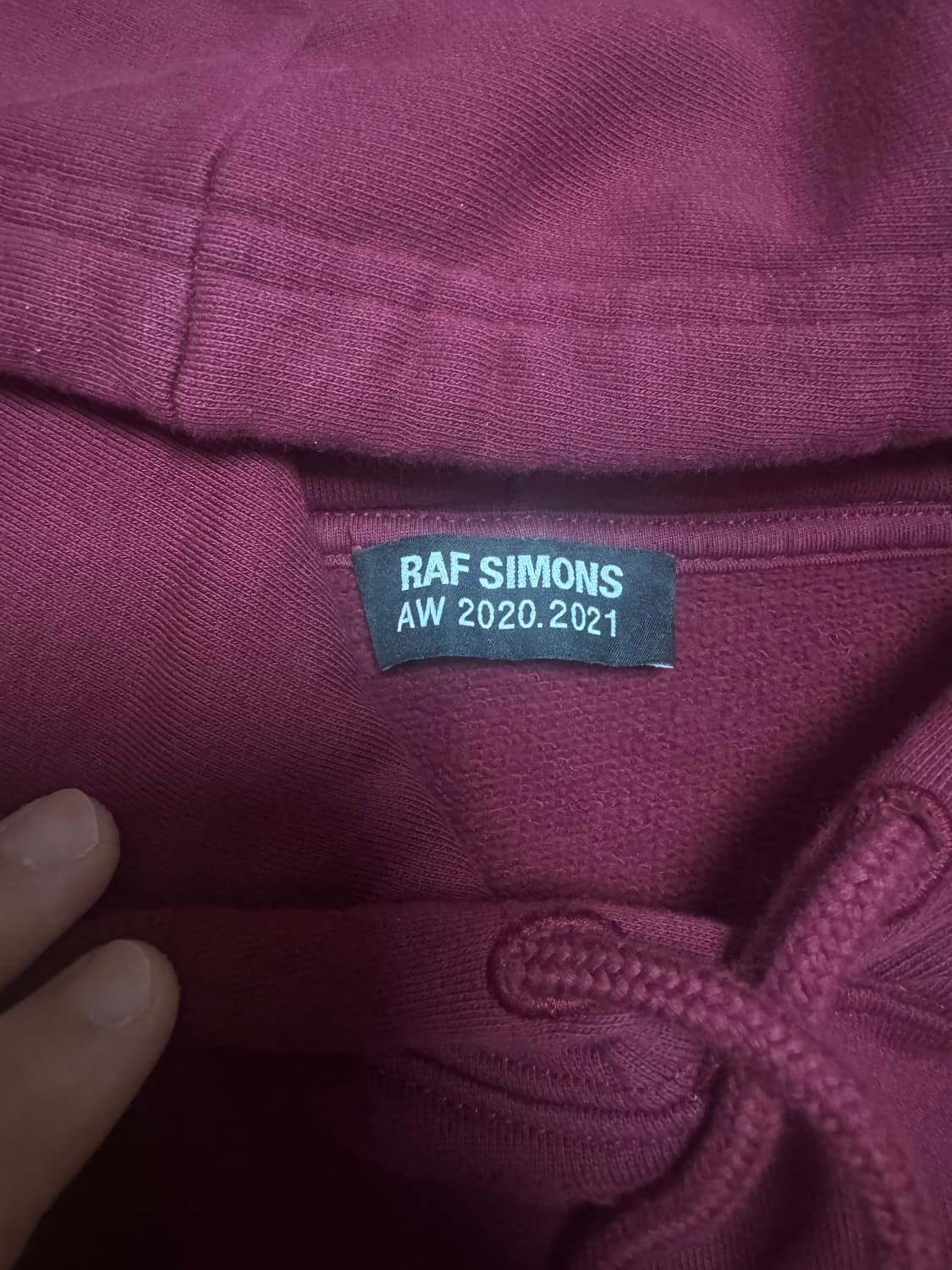 라프시몬스 AW20 네바다 후드티 버건디 상품이미지5