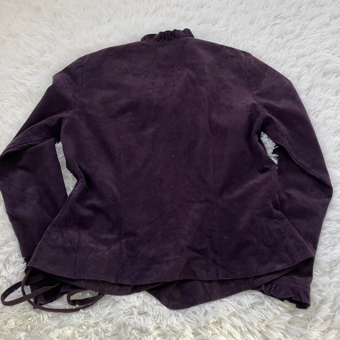 빈티지 퍼플 벨벳 레이스 블라우스 956 y2k 스트릿 갸루 펑키 상품이미지2