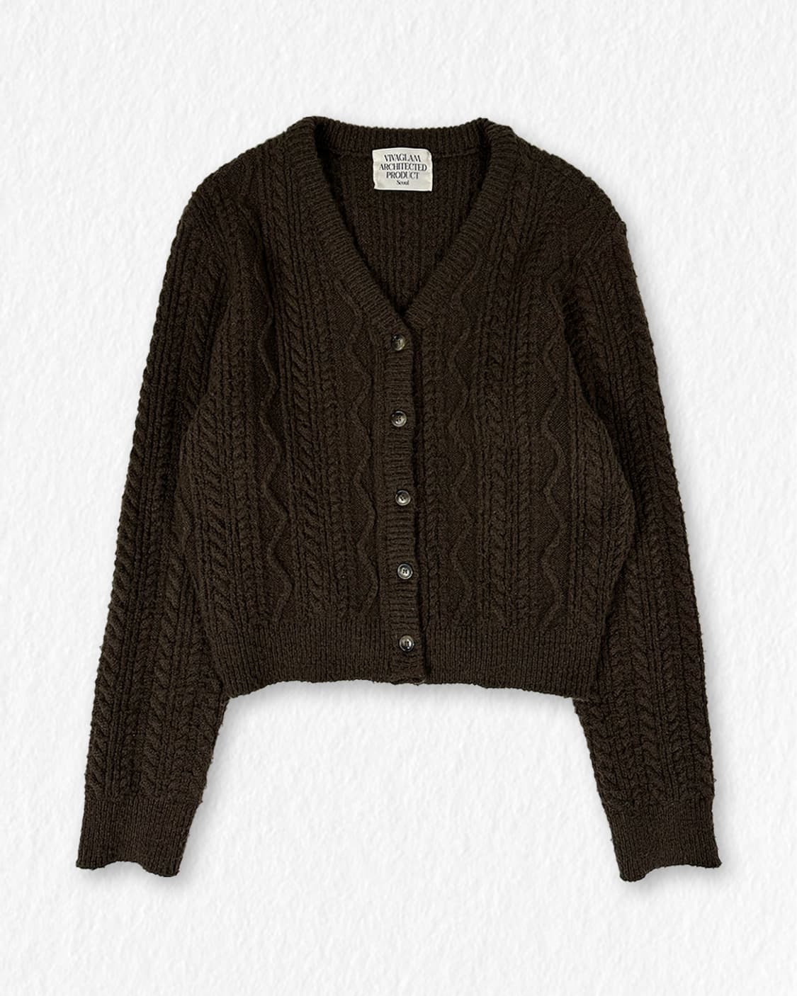 비바글램 브라운 니트 가디건 상품이미지1
