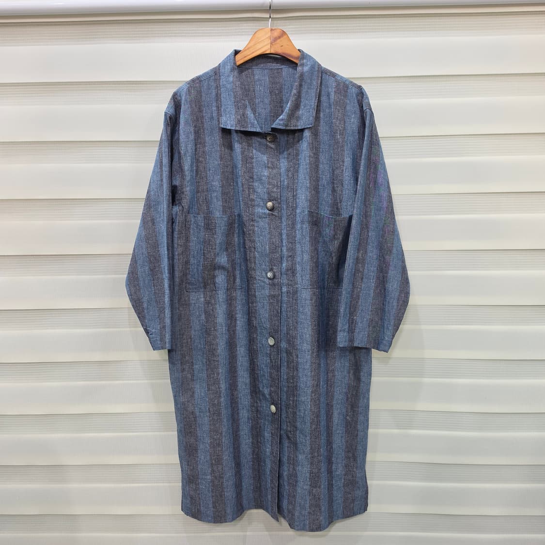 JAPAN 빈티지 린넨 롱셔츠 원피스- 우먼프리 상품이미지1