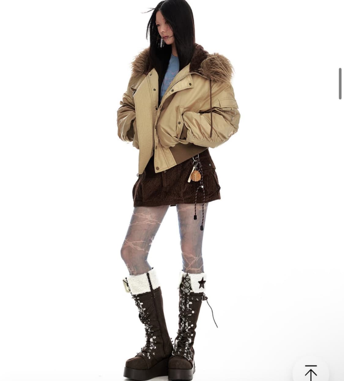 Jikoo 퍼 후드 패딩자켓 상품이미지2