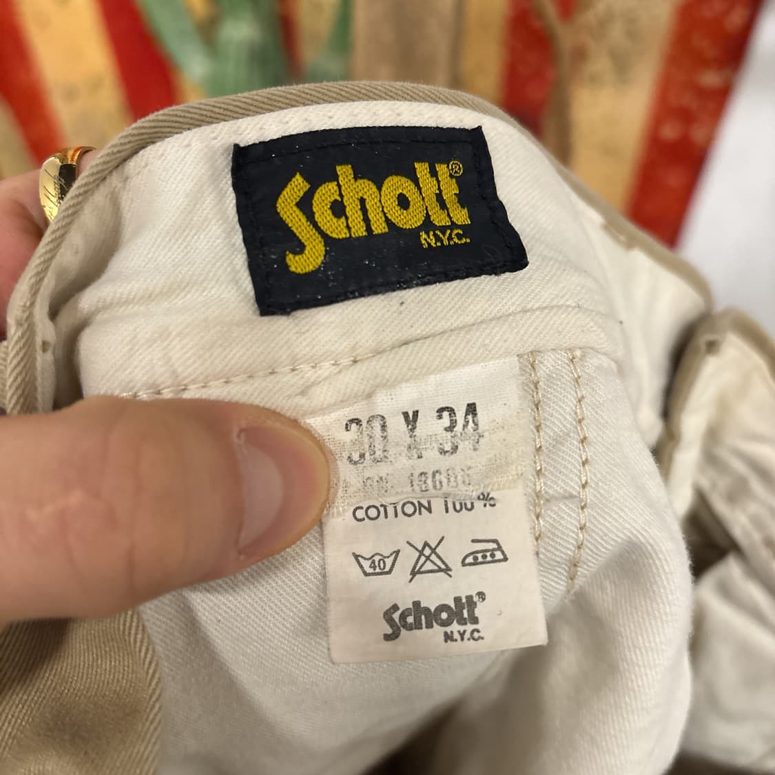 90s 쇼트 클래식 오피서 치노팬츠 플랫프론트 베이지 N769 상품이미지8