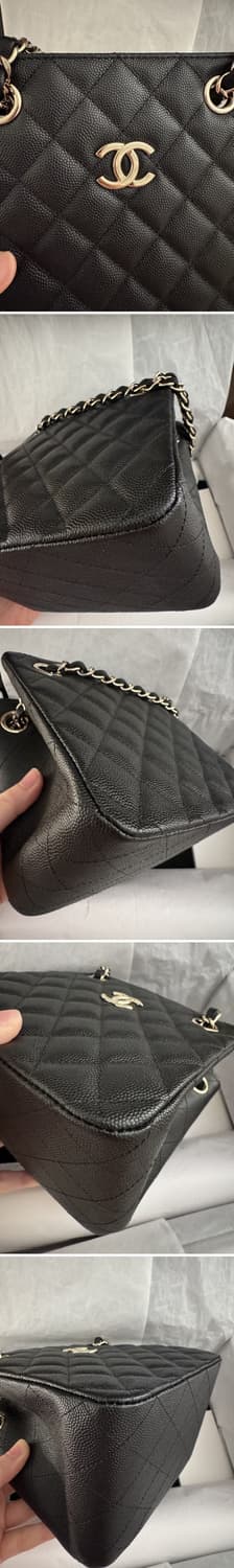 CHANEL 샤넬 클래식 캐비어 미니 버킷백 블랙 금장 상품이미지5