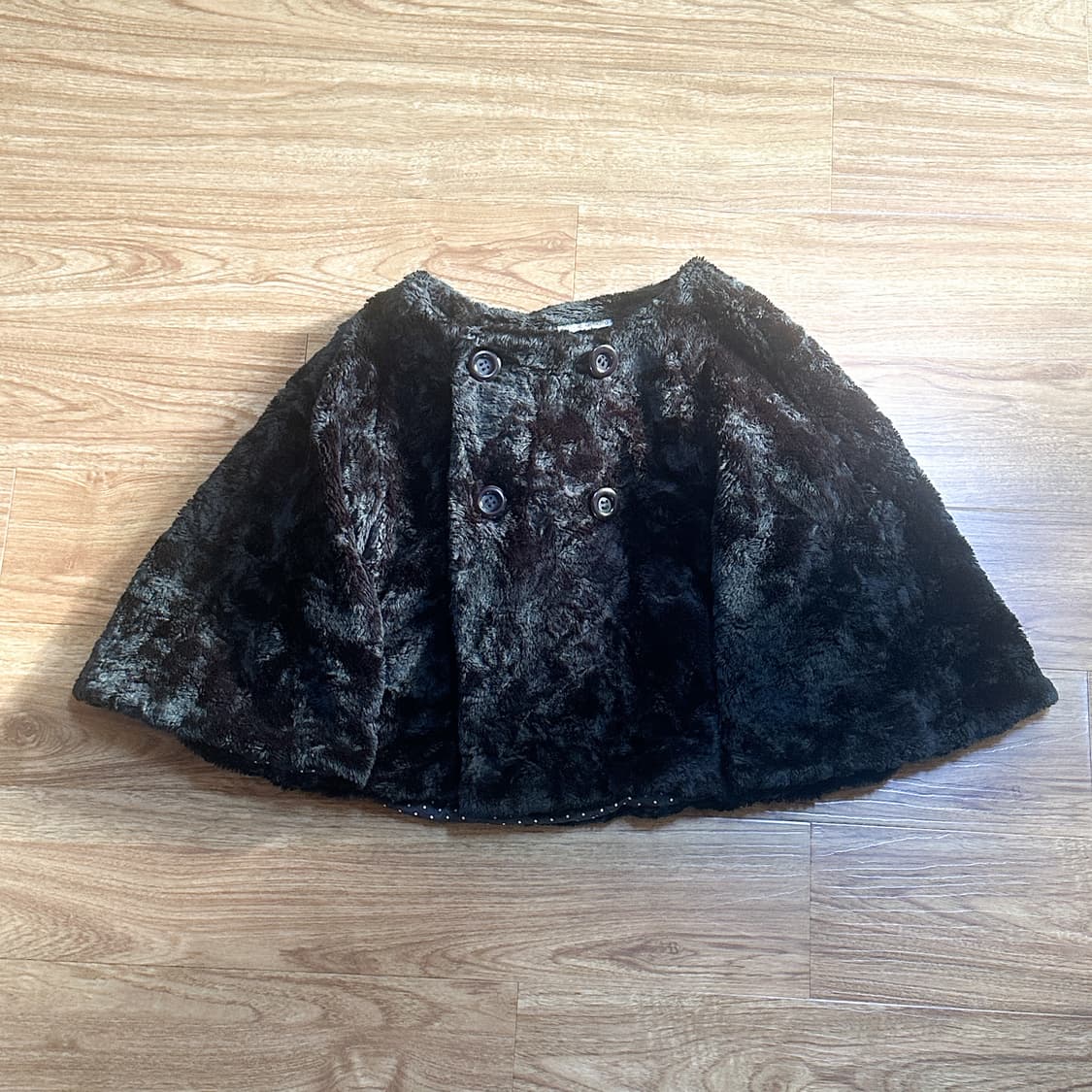 빈티지 퍼 블랙 케이프 코트 망토 달천깔 히메갸루 로걀 라떼 모리걸 고딕 상품이미지3