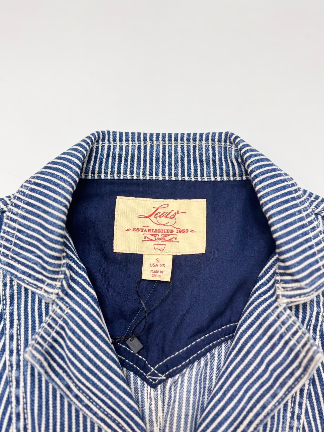 Levis 리바이스 스트라이프 크롭 데님 워크 자켓 상품이미지7