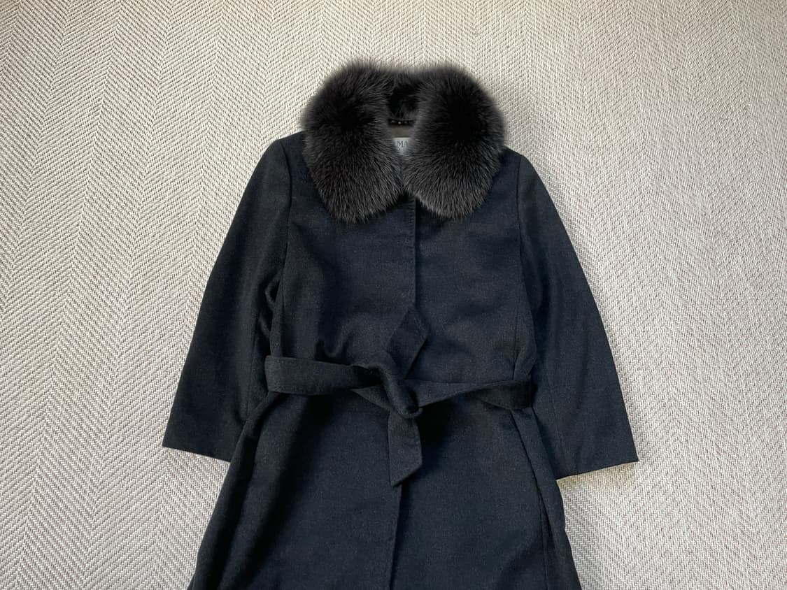 발망 폭스 퍼 칼라 캐시미어 롱 코트 J03490 상품이미지9