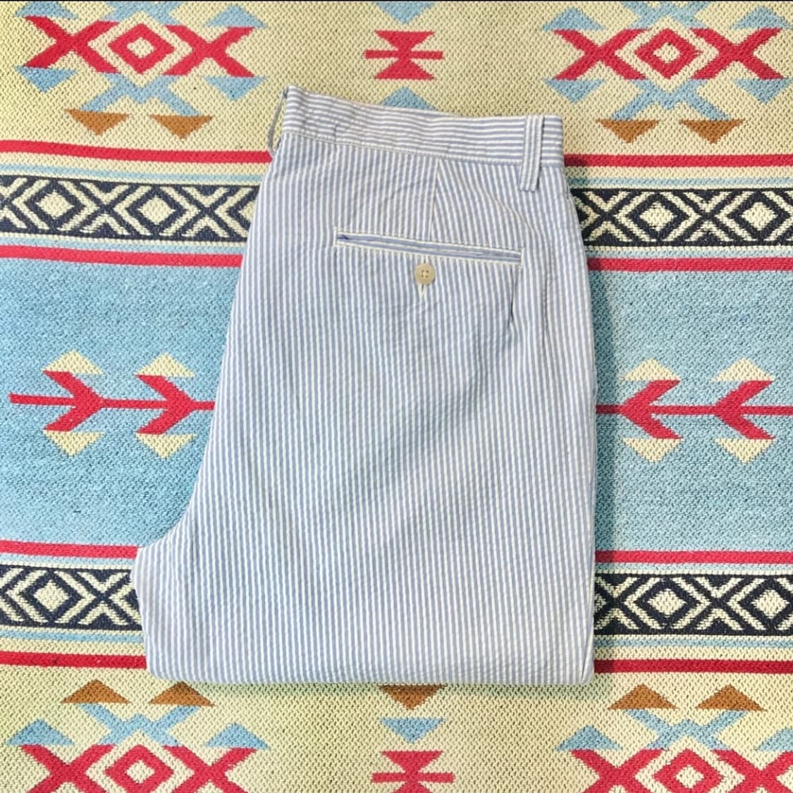 폴로 시어서커 스카이블루 스트라이프 바지 상품이미지1