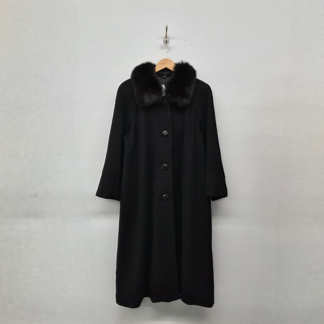 캐시미어 100% 블랙 밍크 퍼 롱 코트 여성 M 상품이미지1