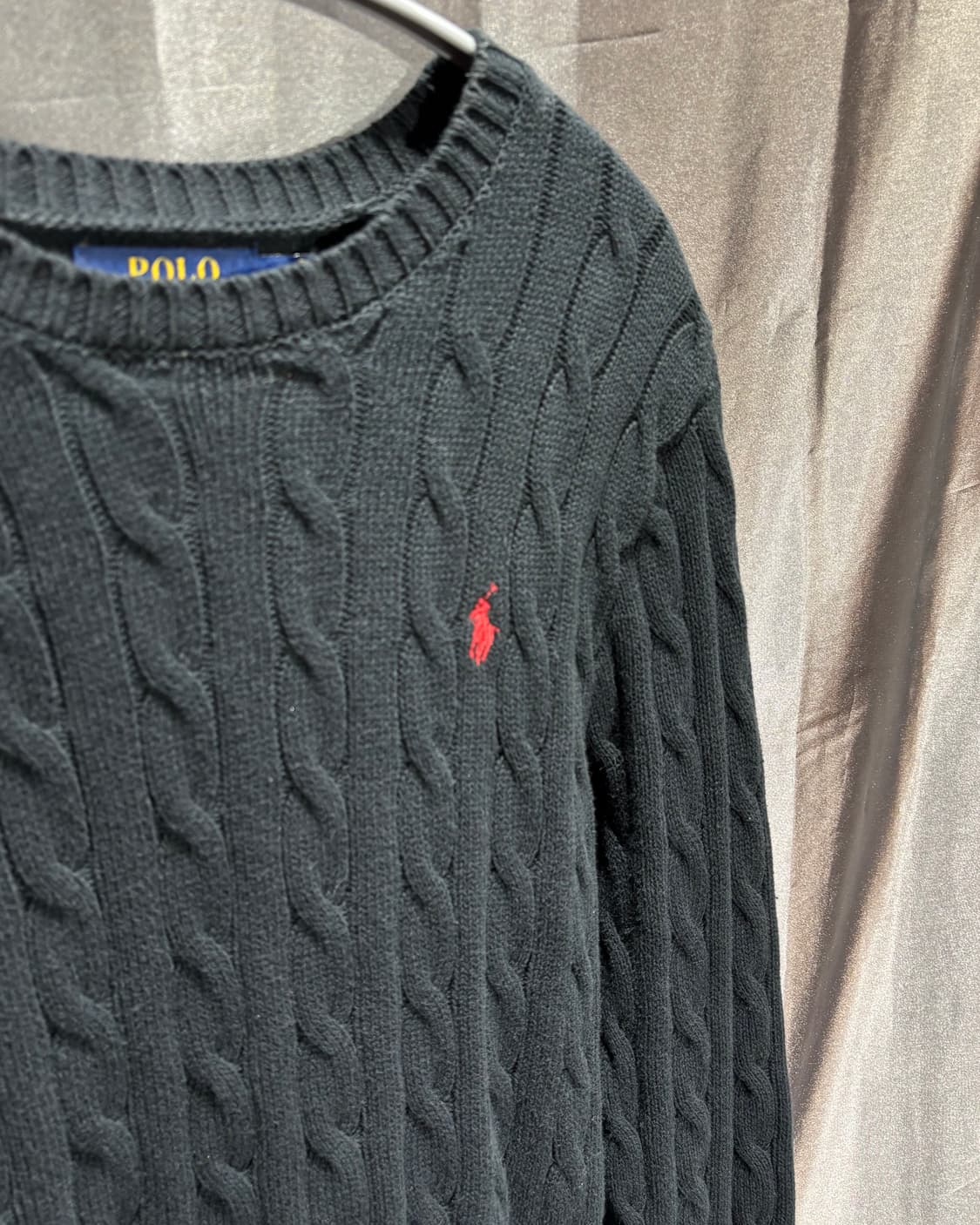 M 폴로랄프로렌 레드포니 블랙 케이블 니트 상품이미지4