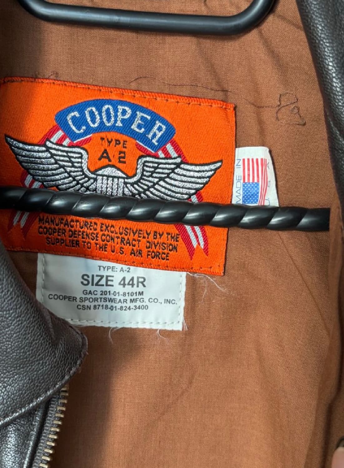 쿠퍼 미군납 A2자켓 상품이미지2