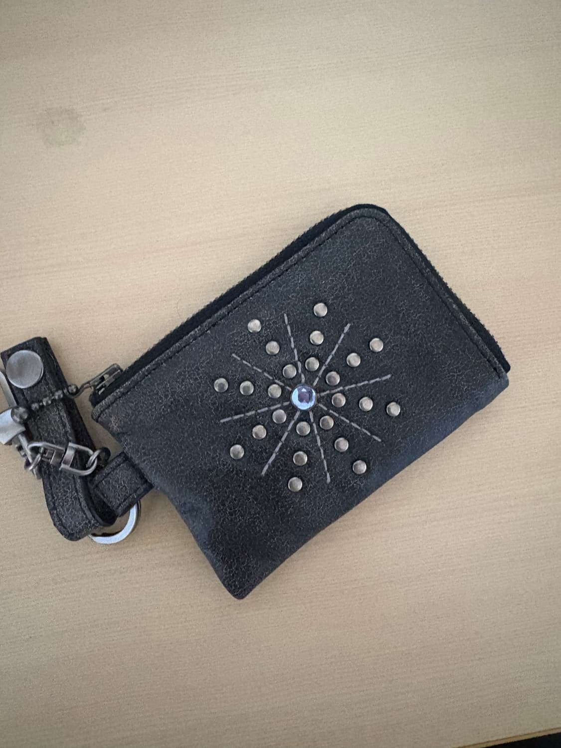 폴리테루 리벳 카드 월렛 블략 상품이미지1