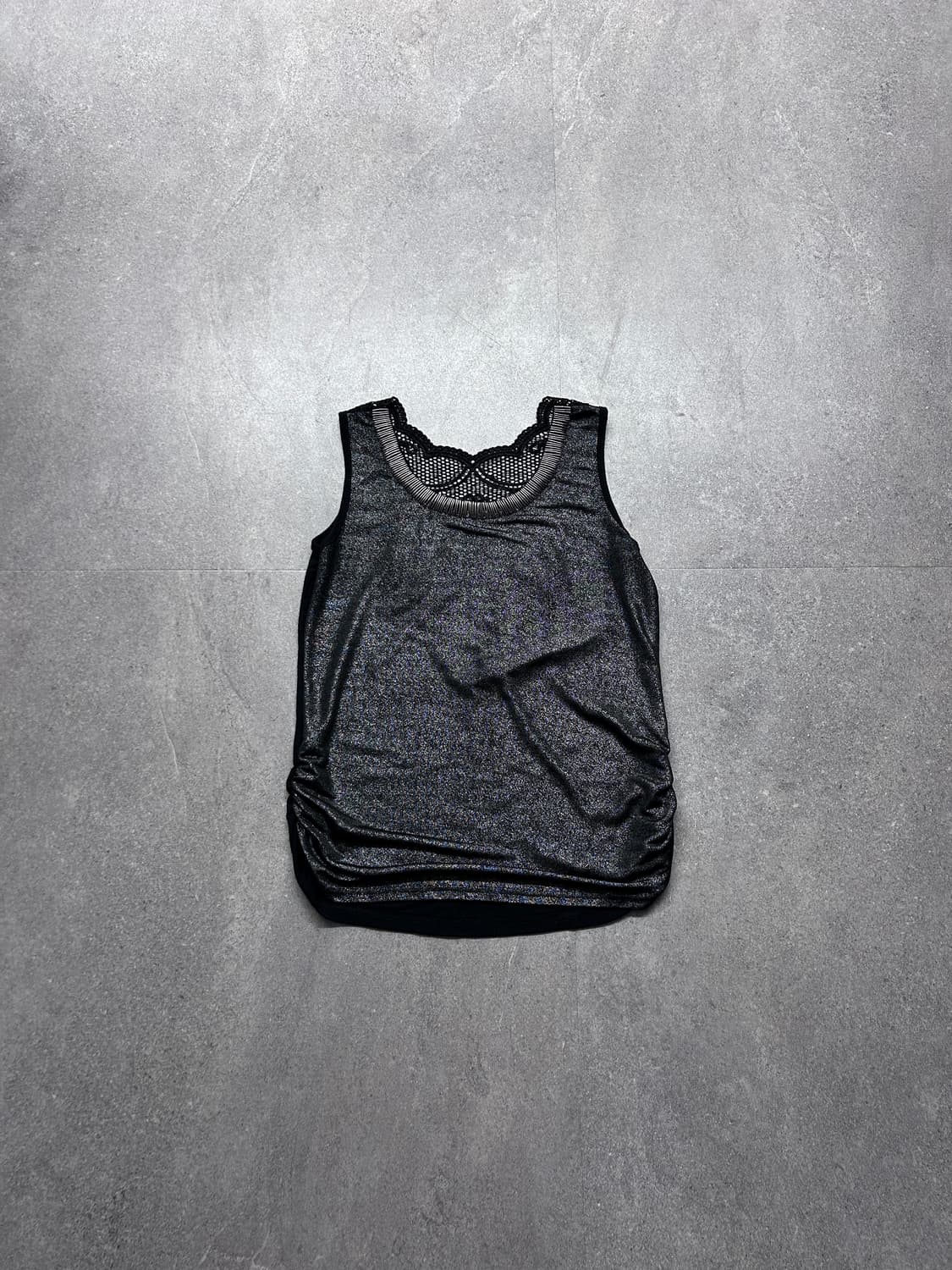 체인 넥 글리터 백 레이스 슬리브리스 상품이미지5